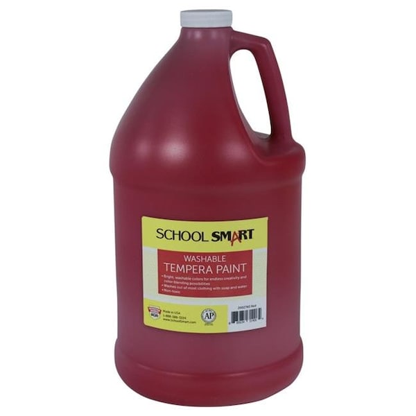 School Smart 2002760 1 gal Washable Tempera Paint; Red